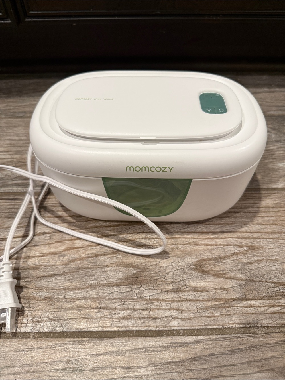 Momcozy Electric wipe Warmer - White with Green Accent